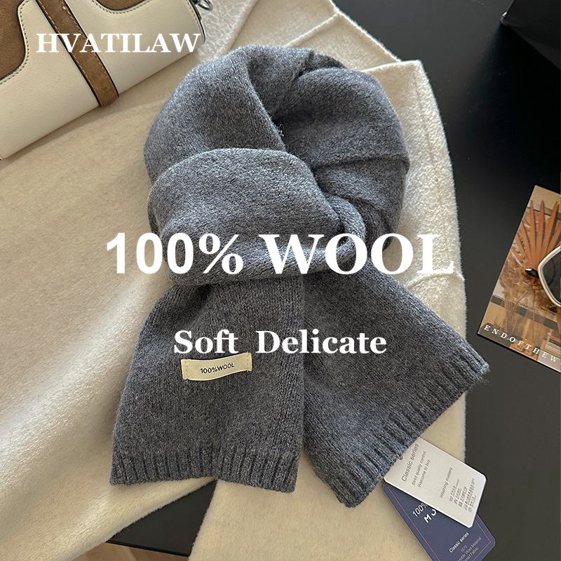 Wool Scarf Men - 100% wollen sjaal dames heren effen