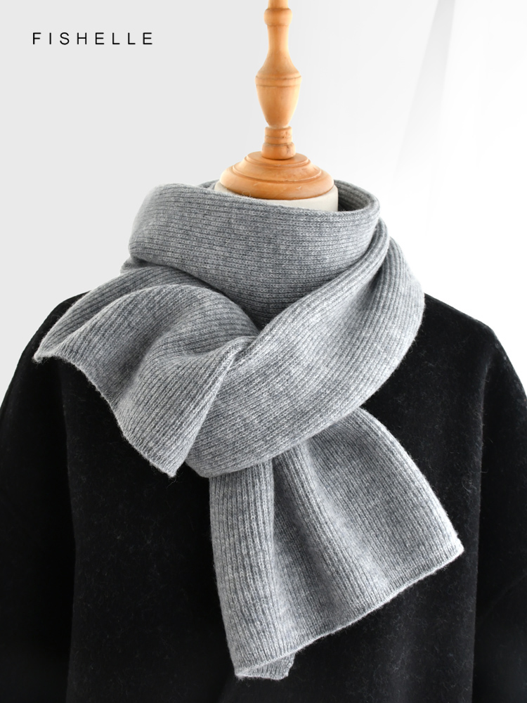 Grijze effen kleur kasjmier sj - Wool Scarf Men recensie en prijs